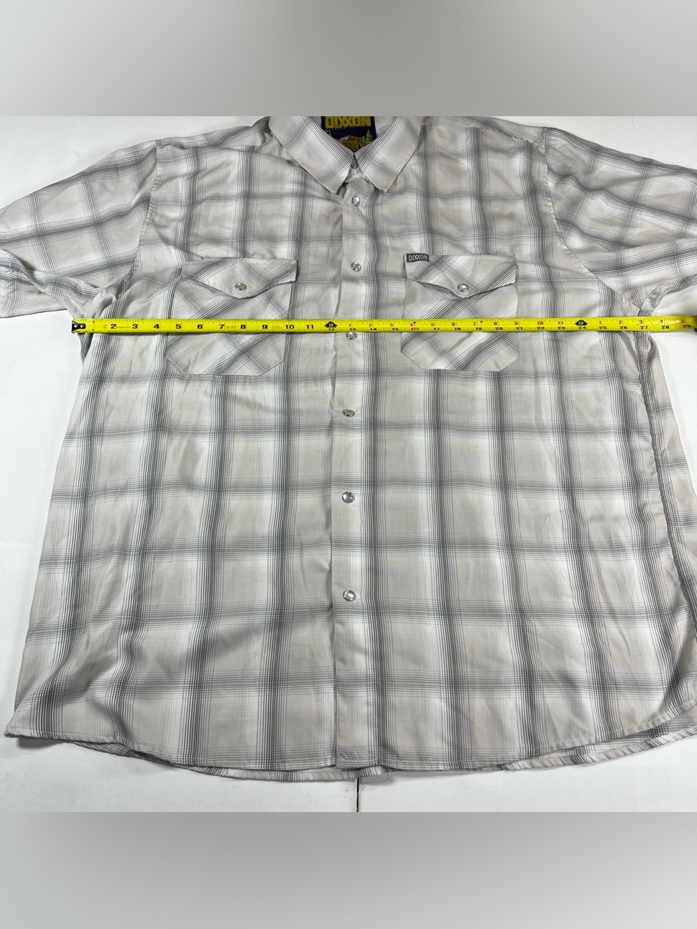 Dixxon Montana Short Sleeve Shirt Pearl Snap Gray Plaid Bamboo Men’s 3XL - Picture 9 of 15